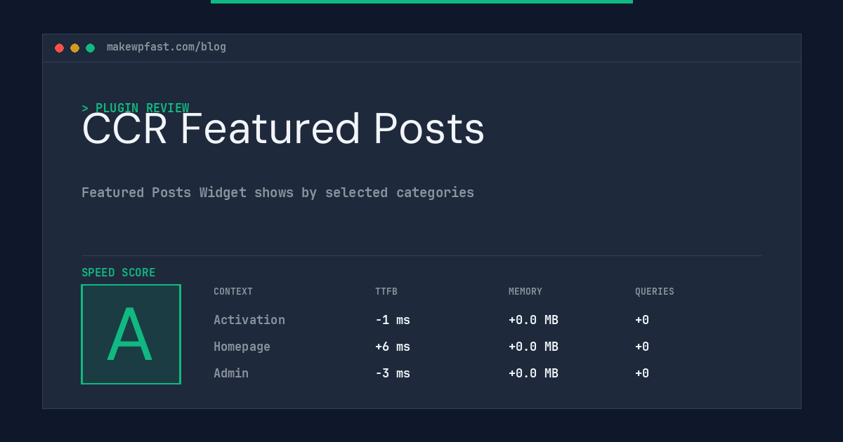 CCR Featured Posts - MakeWPFast