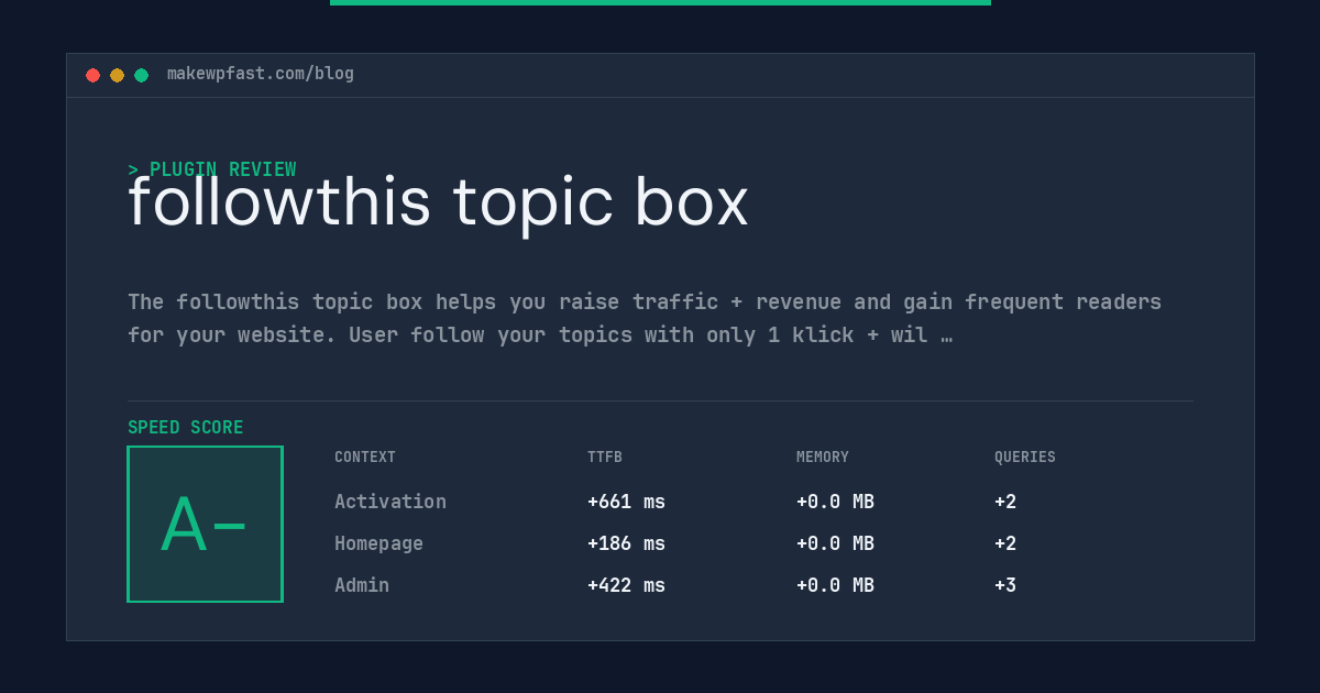 followthis topic box - MakeWPFast