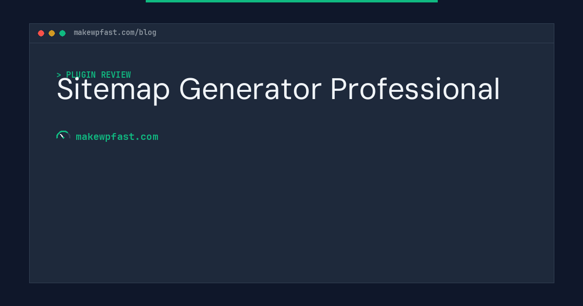 Sitemap Generator Professional - MakeWPFast