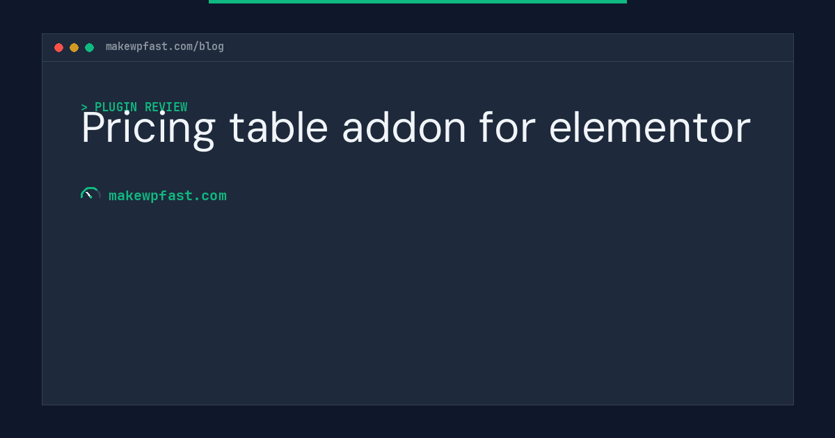 Pricing table addon for elementor - MakeWPFast