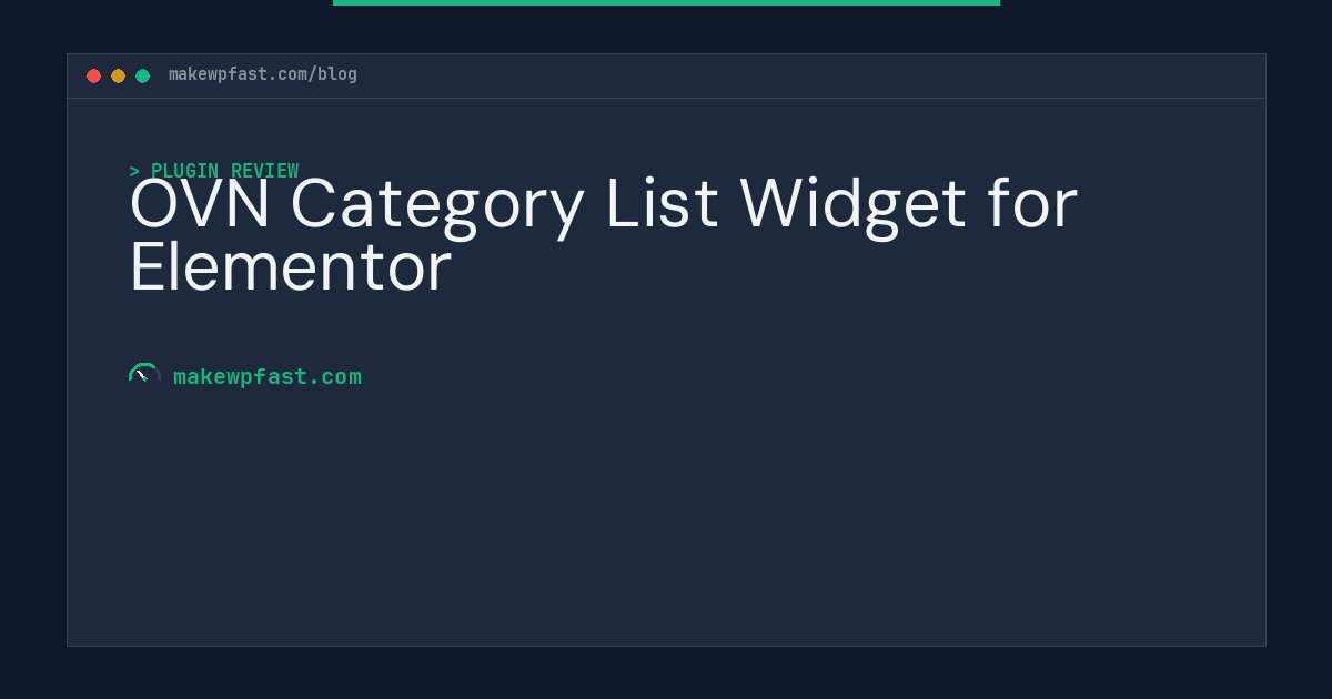 OVN Category List Widget for Elementor - MakeWPFast