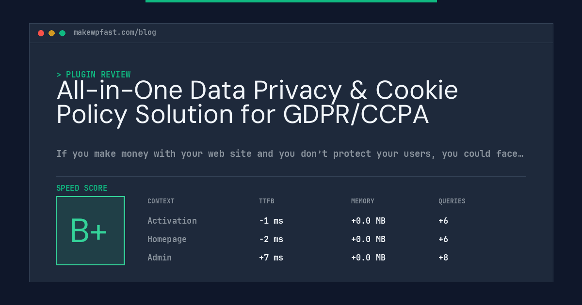 All-in-One Data Privacy & Cookie Policy Solution for GDPR/CCPA - MakeWPFast