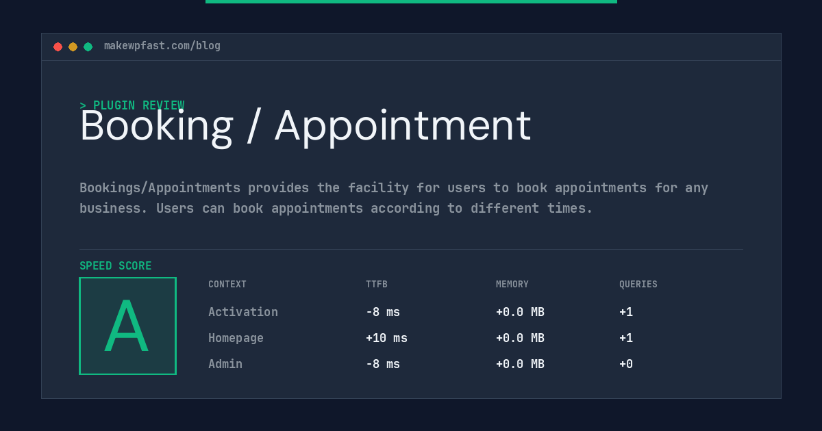 Booking / Appointment - MakeWPFast
