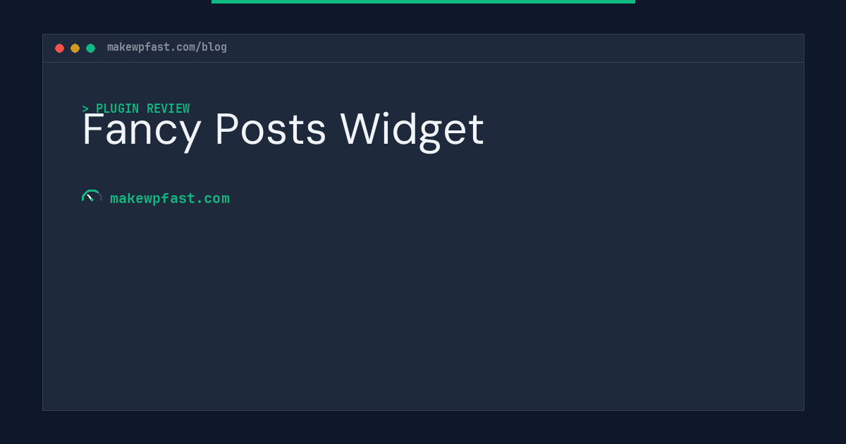 Fancy Posts Widget - MakeWPFast
