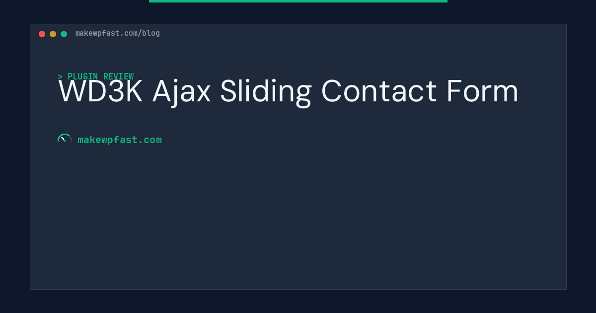 WD3K Ajax Sliding Contact Form - MakeWPFast