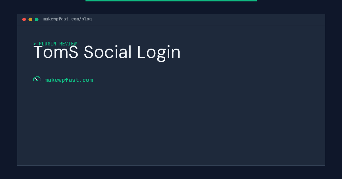 TomS Social Login - MakeWPFast