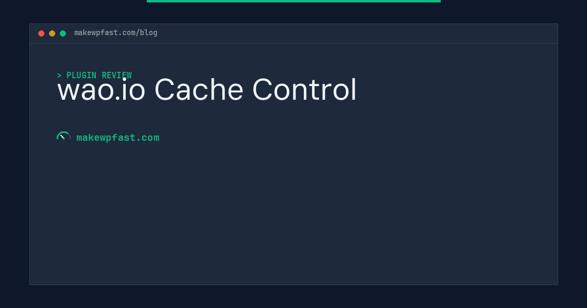 wao.io Cache Control - MakeWPFast
