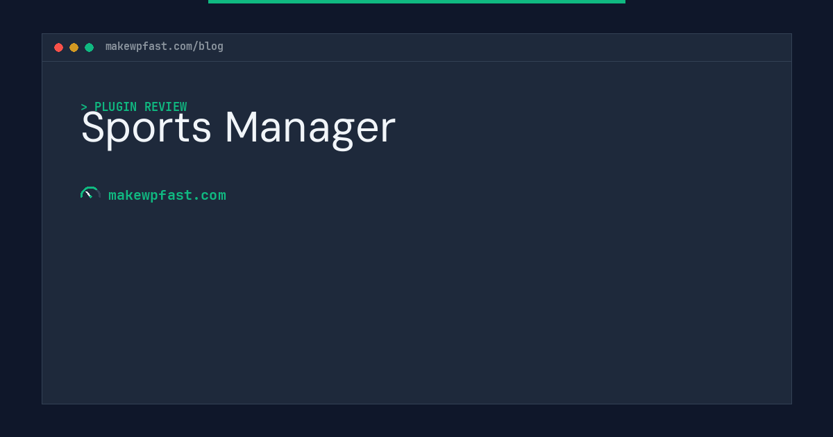 Sports Manager - MakeWPFast