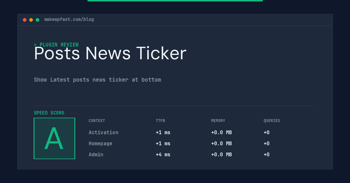 Posts News Ticker - MakeWPFast