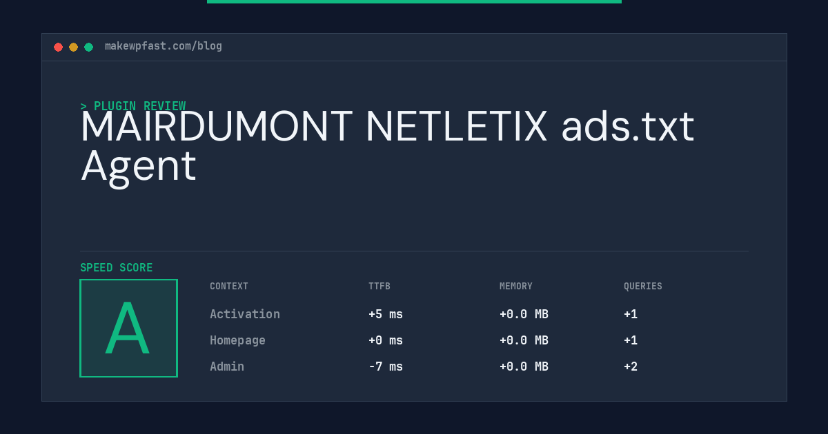 MAIRDUMONT NETLETIX ads.txt Agent - MakeWPFast