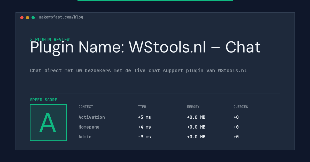 Plugin Name: WStools.nl – Chat - MakeWPFast