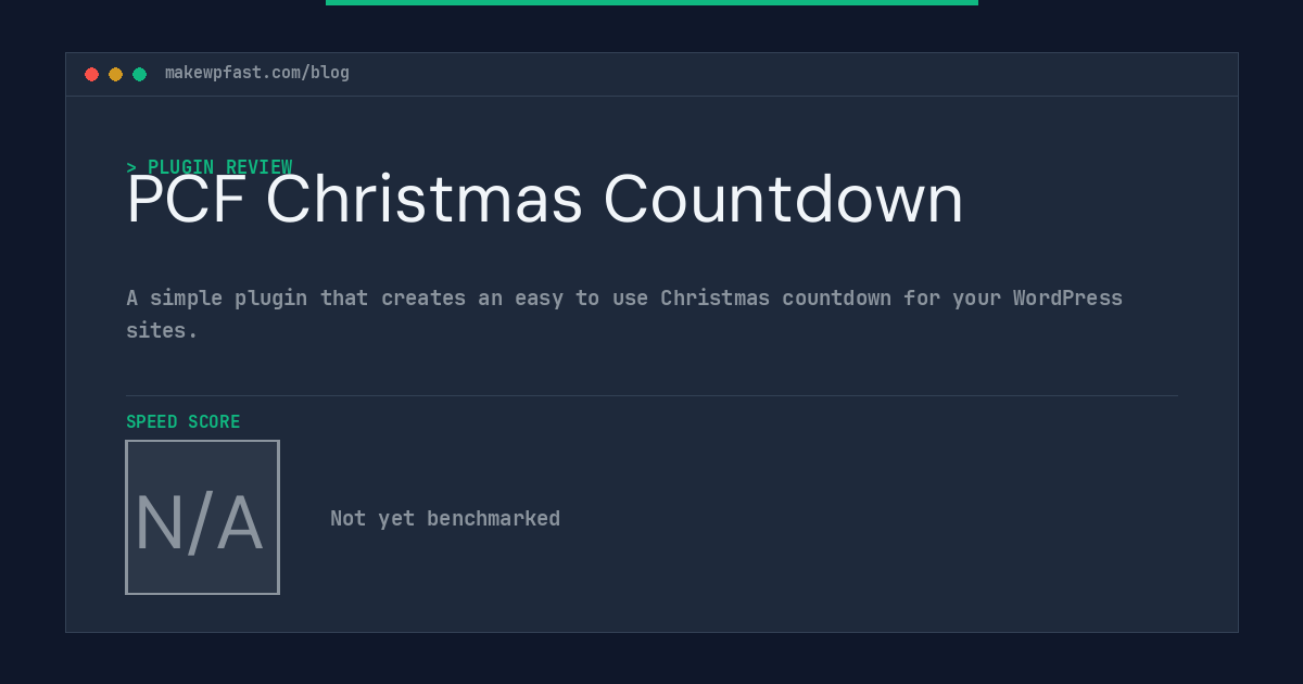 PCF Christmas Countdown - MakeWPFast
