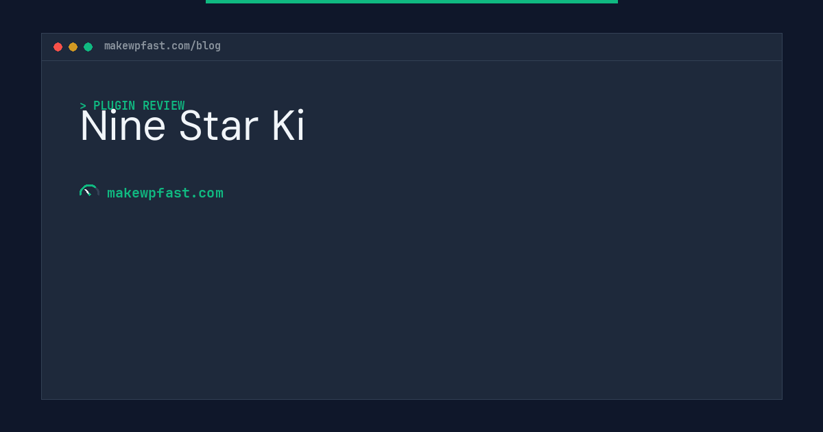 Nine Star Ki - MakeWPFast