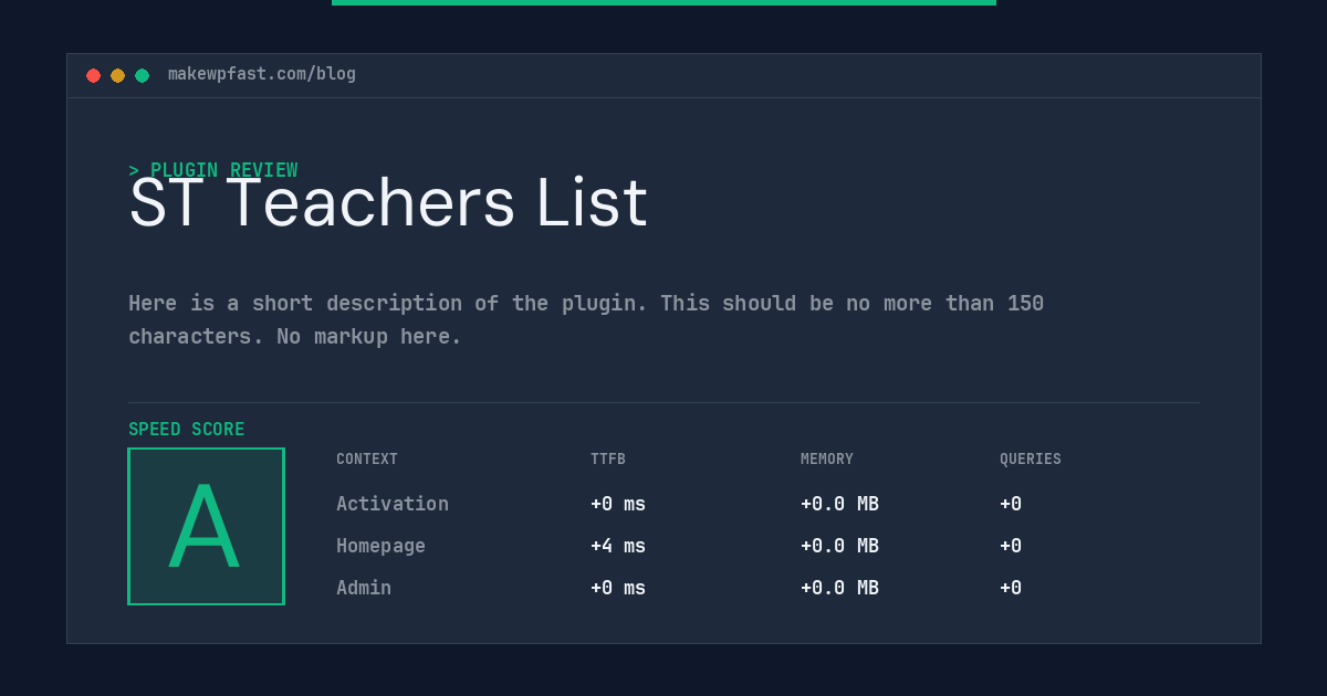 ST Teachers List - MakeWPFast