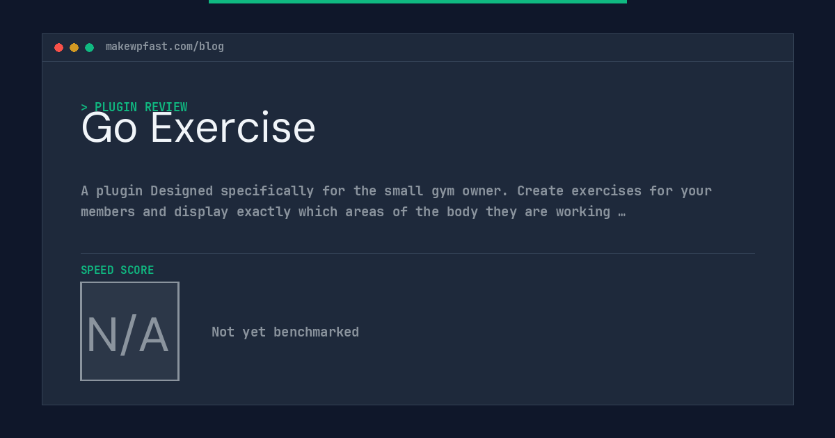 Go Exercise - MakeWPFast