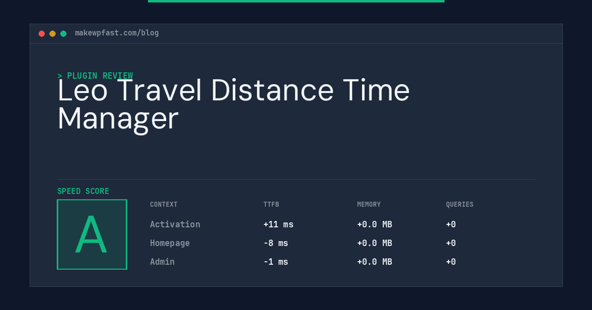 Leo Travel Distance Time Manager - MakeWPFast