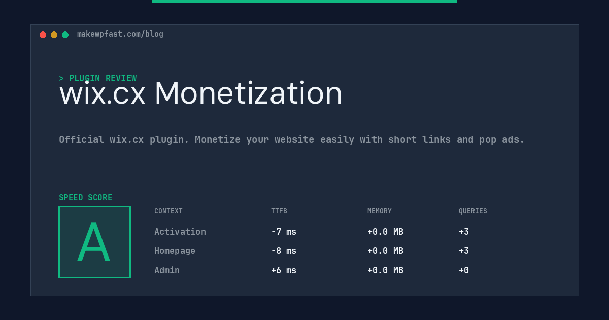 wix.cx Monetization - MakeWPFast