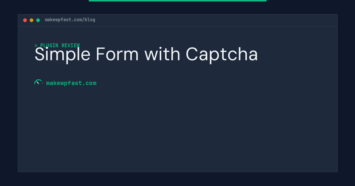 Simple Form with Captcha - MakeWPFast