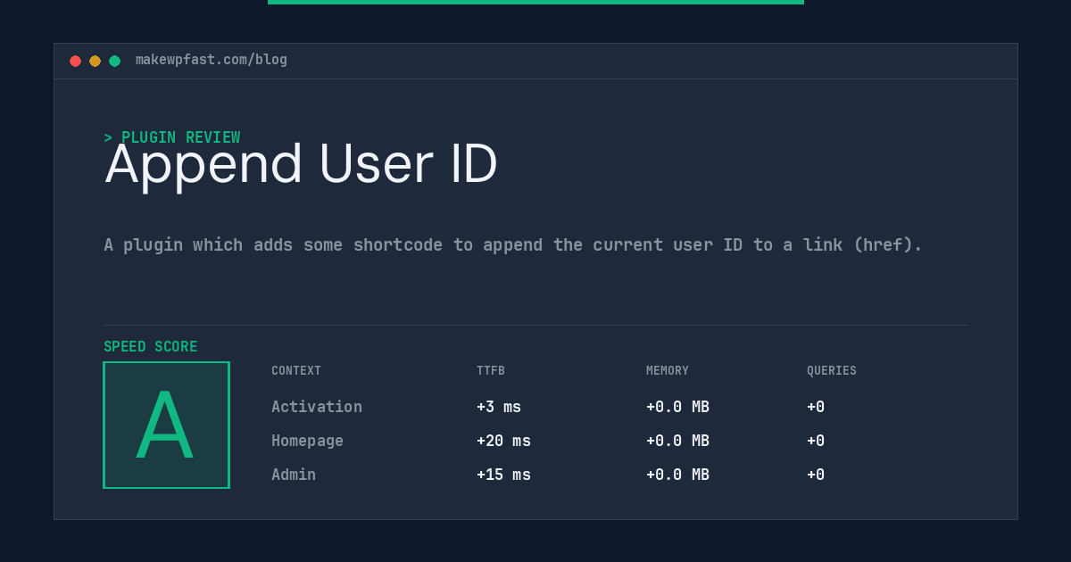 Append User ID - MakeWPFast
