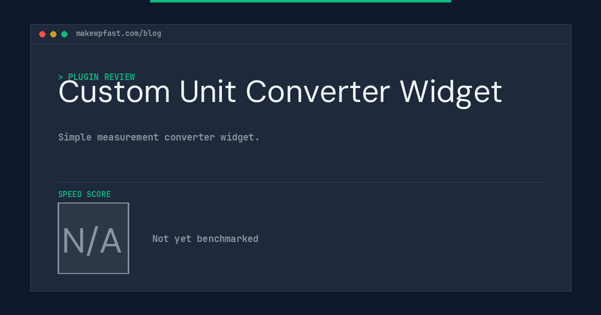 Custom Unit Converter Widget - MakeWPFast