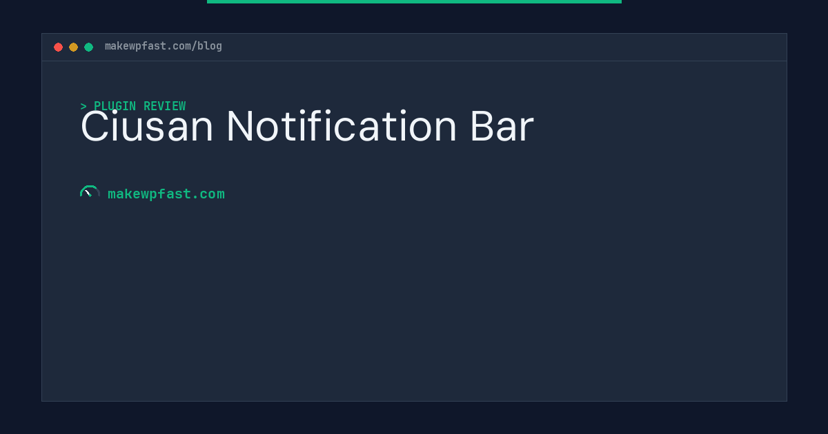 Ciusan Notification Bar - MakeWPFast