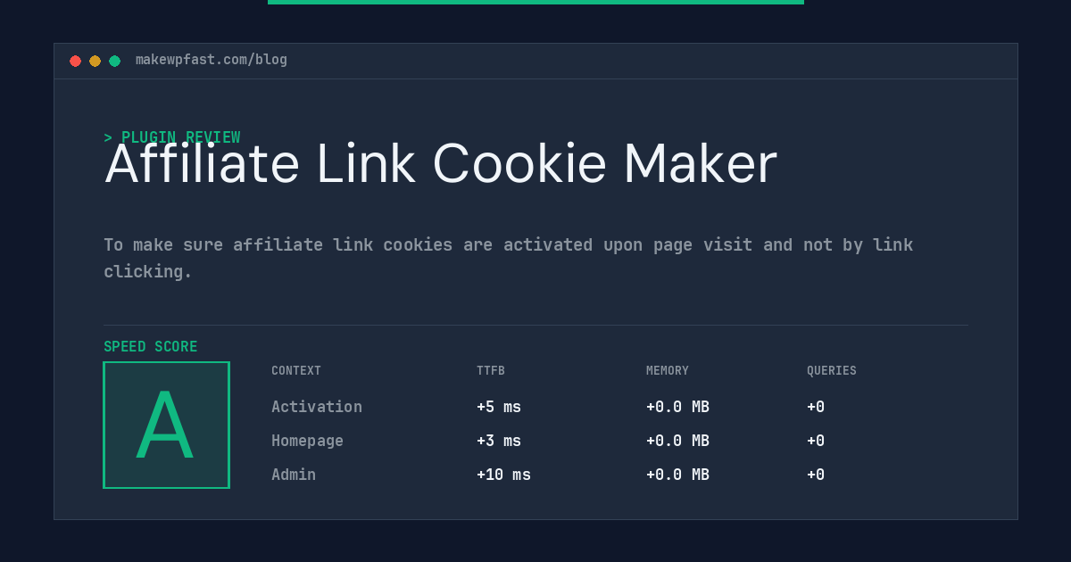 Affiliate Link Cookie Maker - MakeWPFast