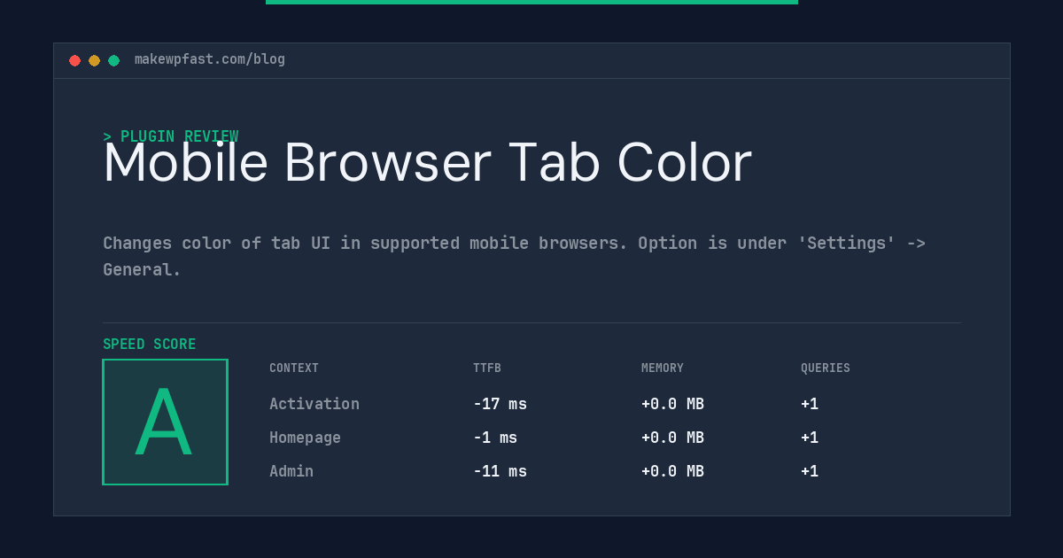 Mobile Browser Tab Color - MakeWPFast