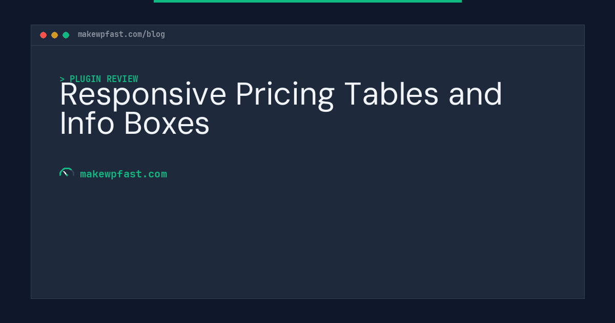 Responsive Pricing Tables and Info Boxes - MakeWPFast