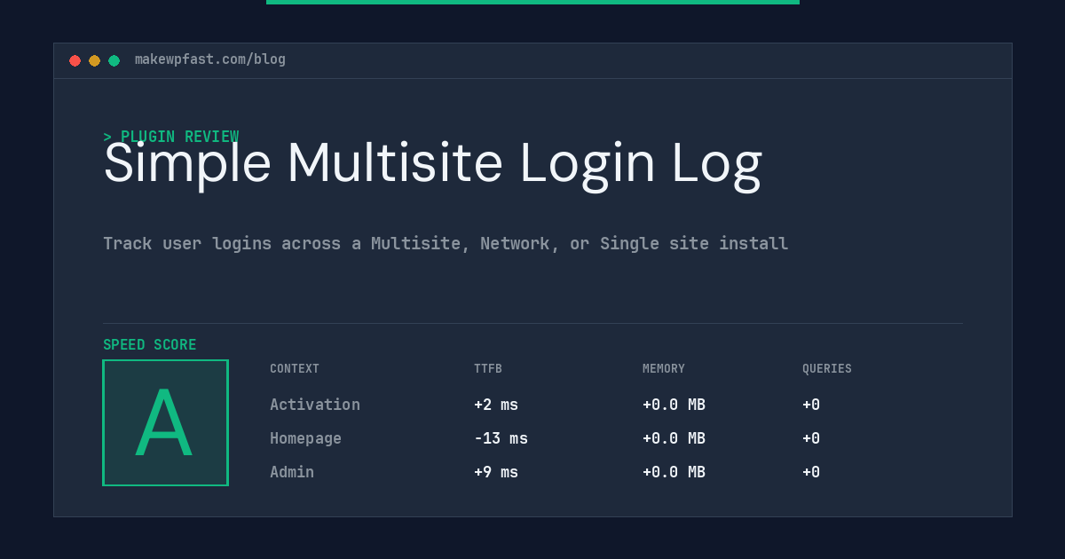 Simple Multisite Login Log - MakeWPFast