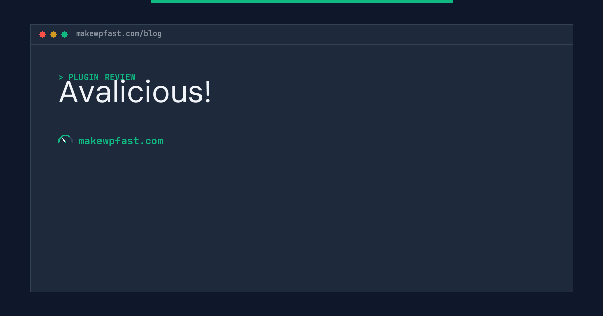Avalicious! - MakeWPFast