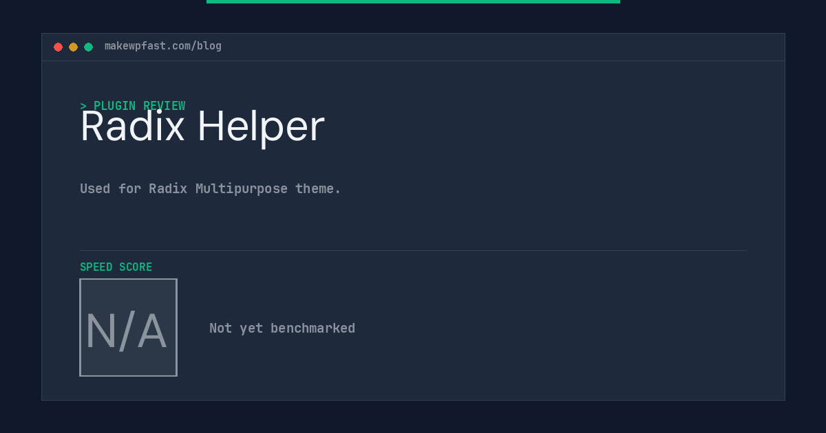 Radix Helper - MakeWPFast