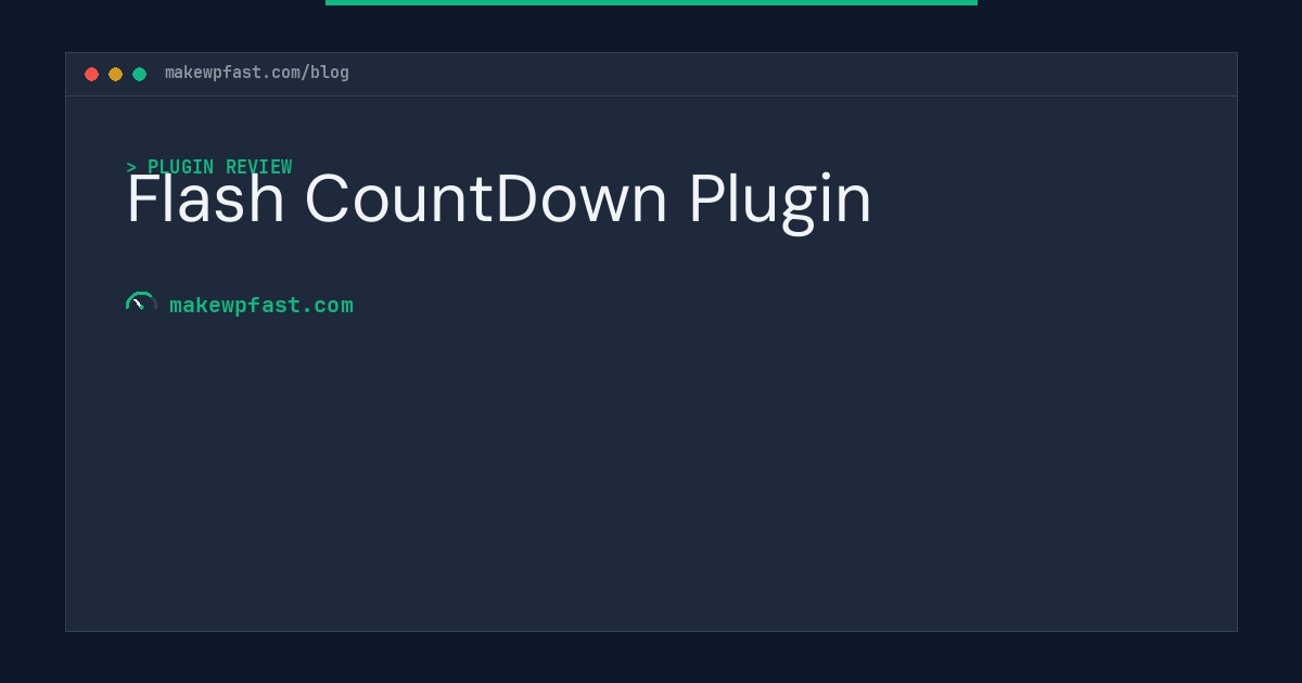 Flash CountDown Plugin - MakeWPFast