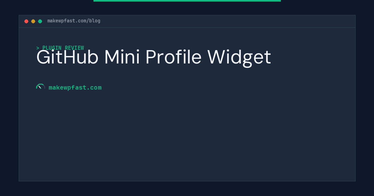 GitHub Mini Profile Widget - MakeWPFast