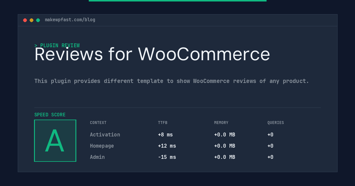 Reviews for WooCommerce - MakeWPFast