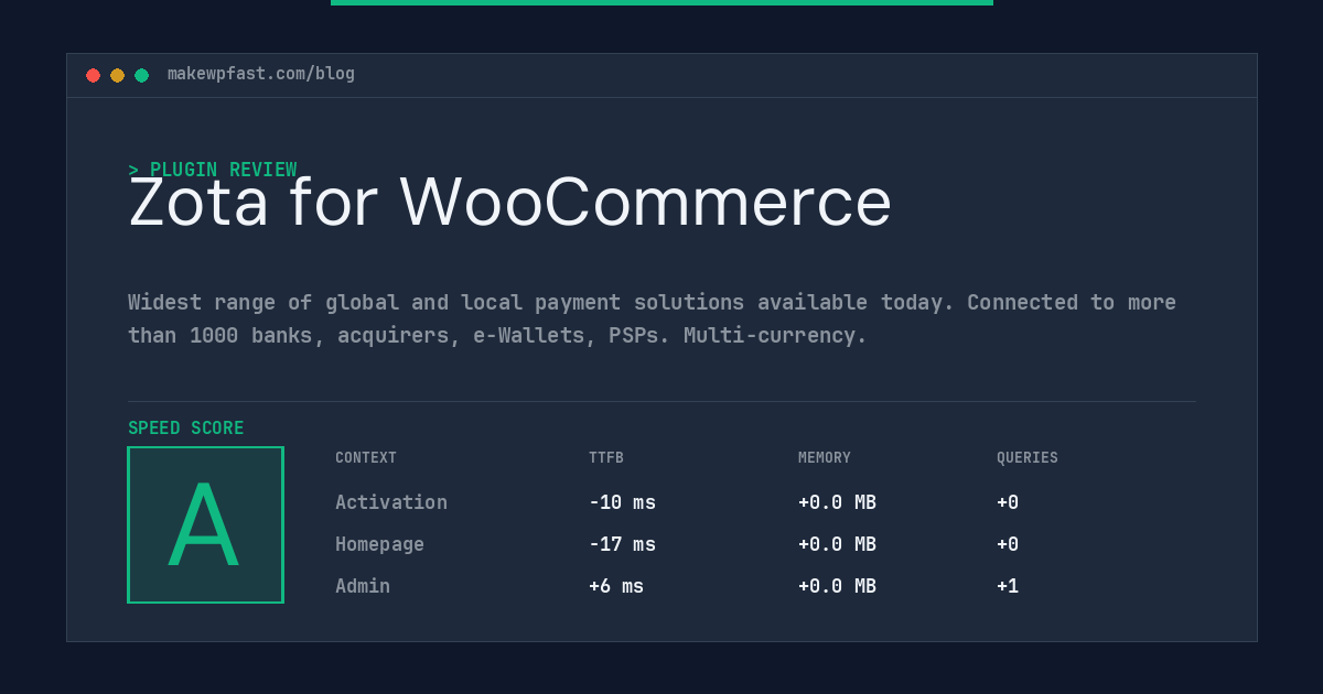 Zota for WooCommerce - MakeWPFast