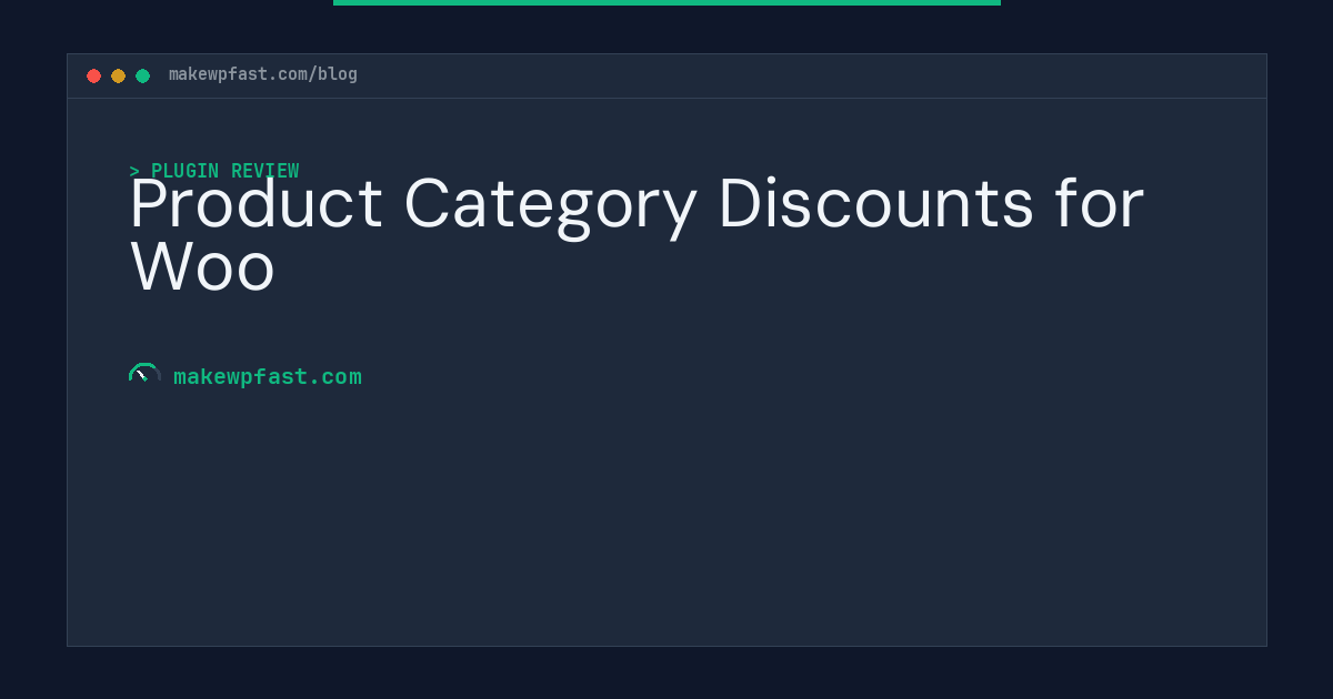 Product Category Discounts for Woo - MakeWPFast
