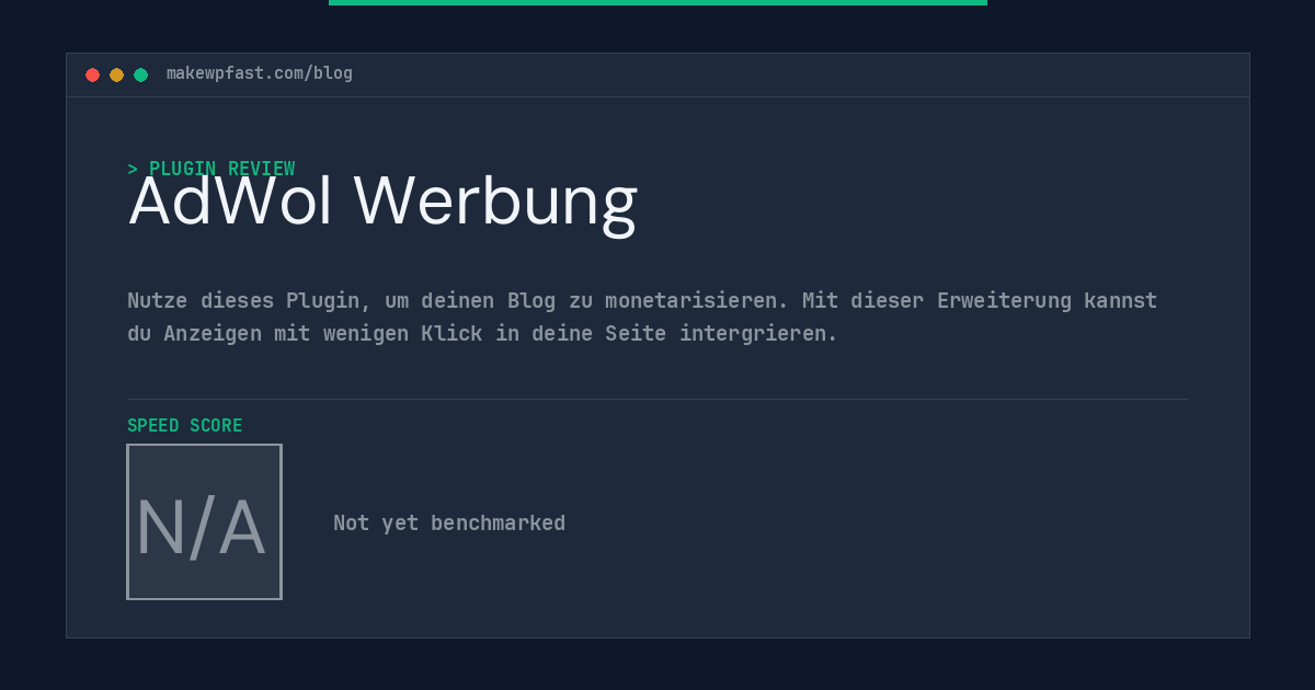 AdWol Werbung - MakeWPFast