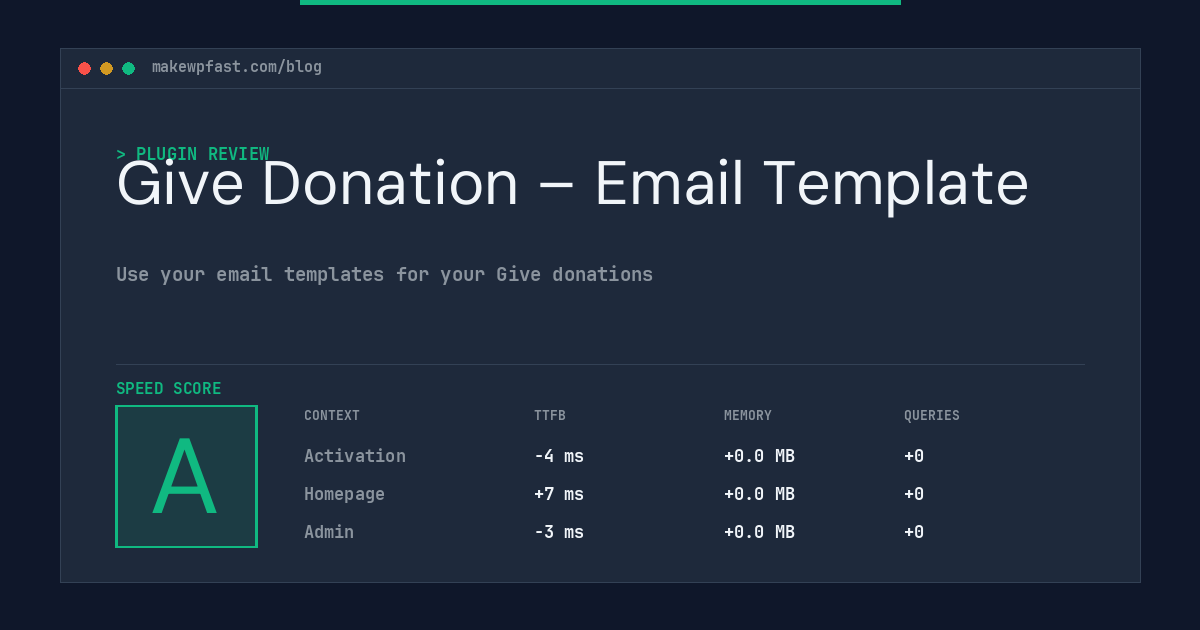 Give Donation – Email Template - MakeWPFast