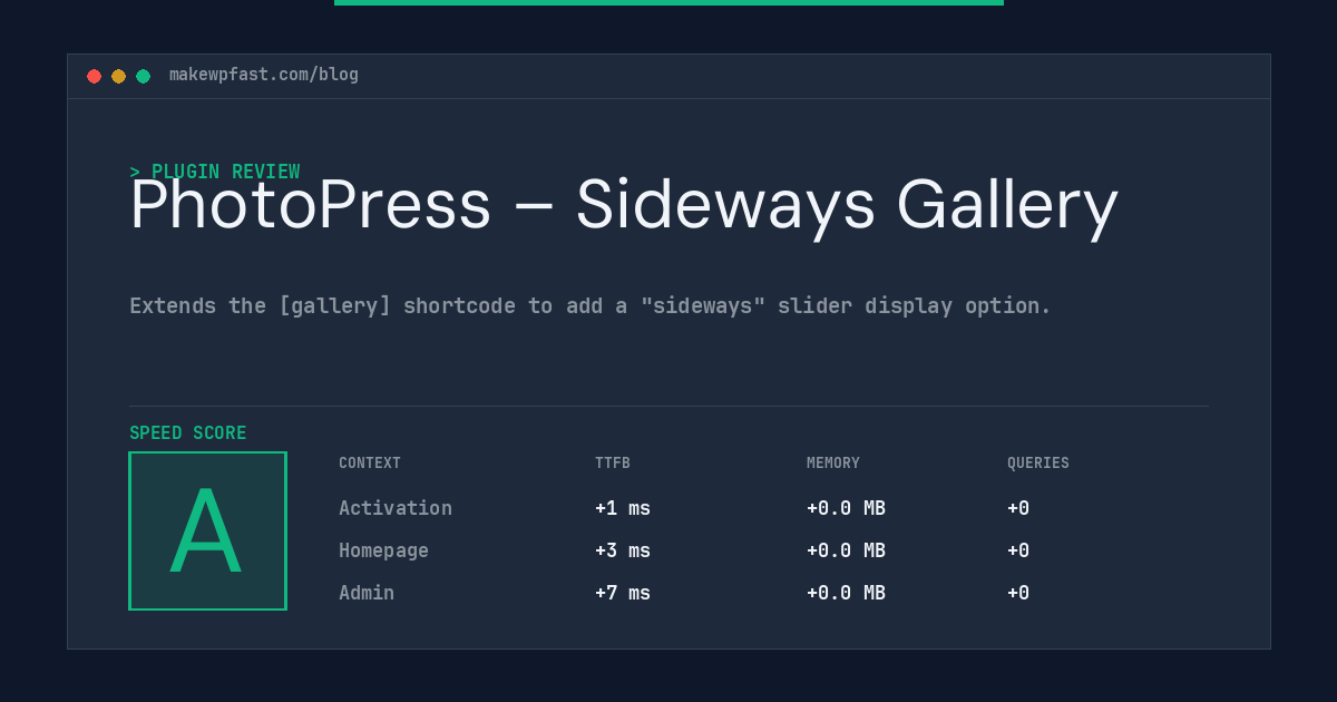 PhotoPress – Sideways Gallery - MakeWPFast