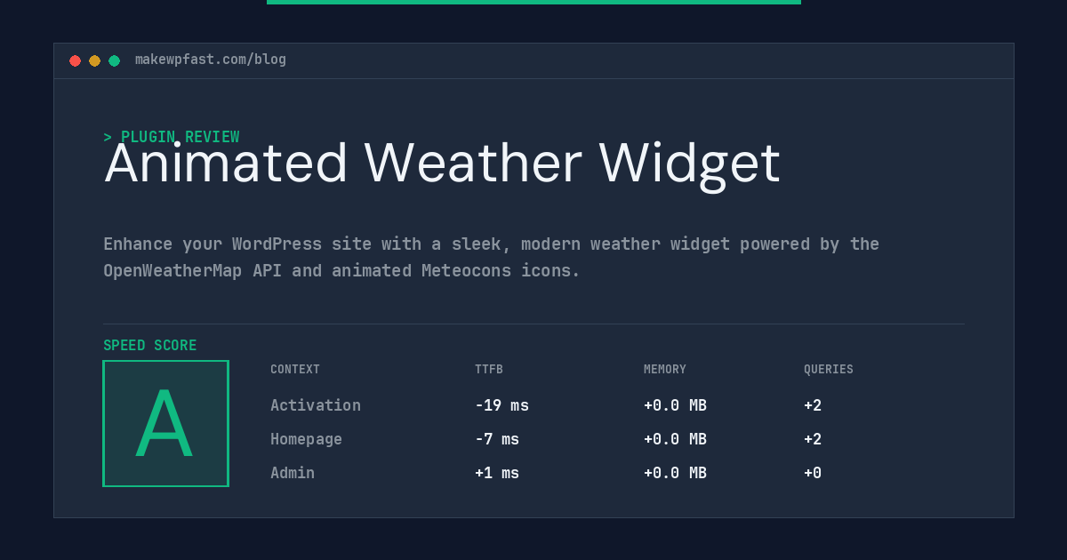 Animated Weather Widget - MakeWPFast