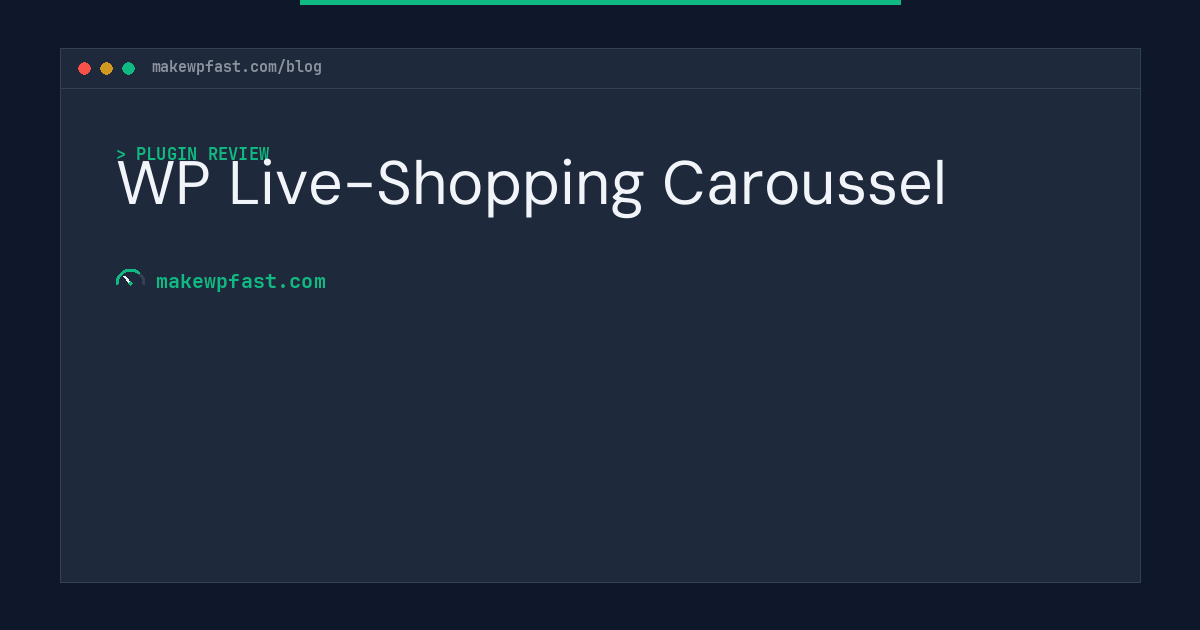 WP Live-Shopping Caroussel - MakeWPFast