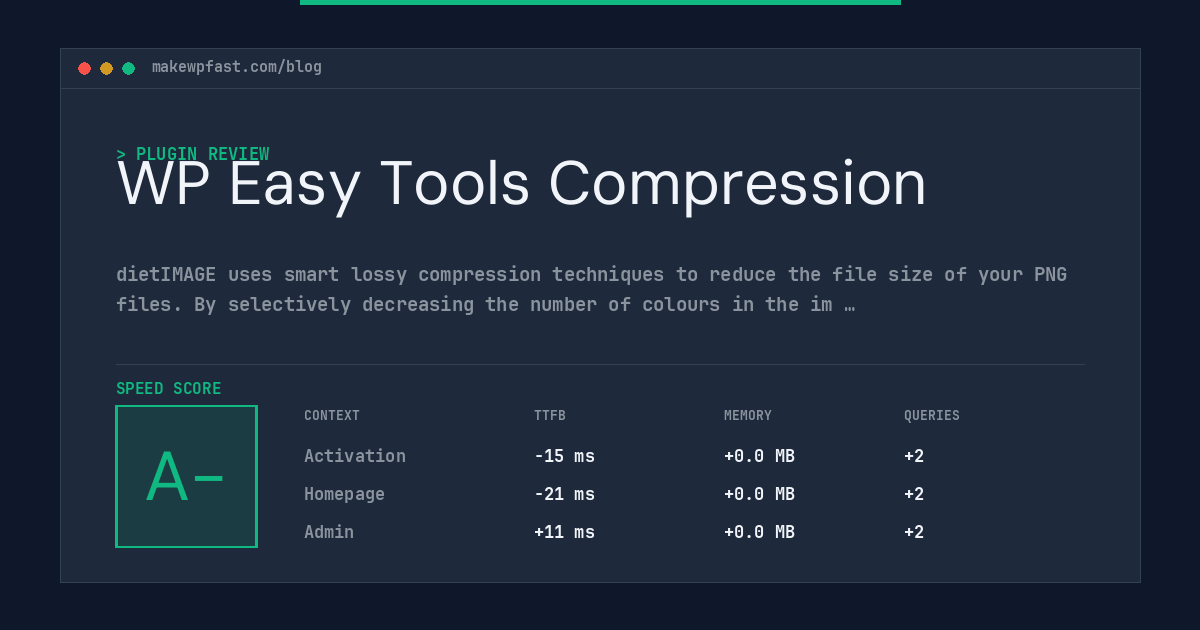 WP Easy Tools Compression - MakeWPFast