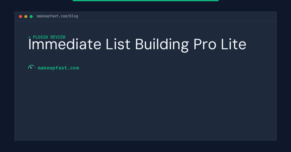 Immediate List Building Pro Lite - MakeWPFast