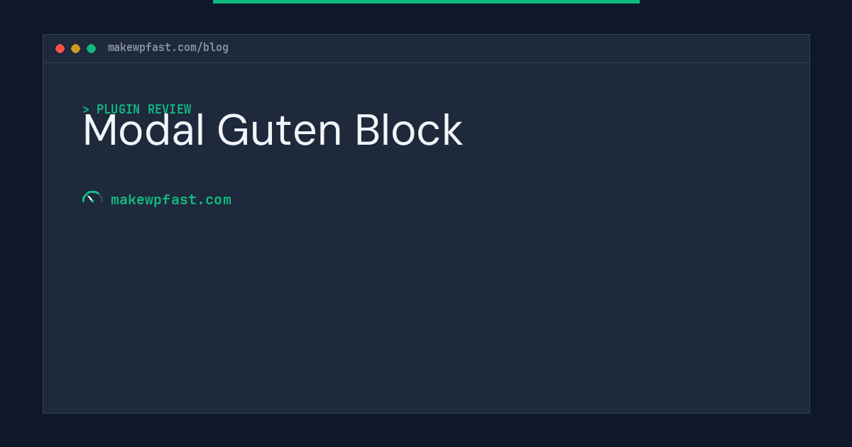 Modal Guten Block - MakeWPFast