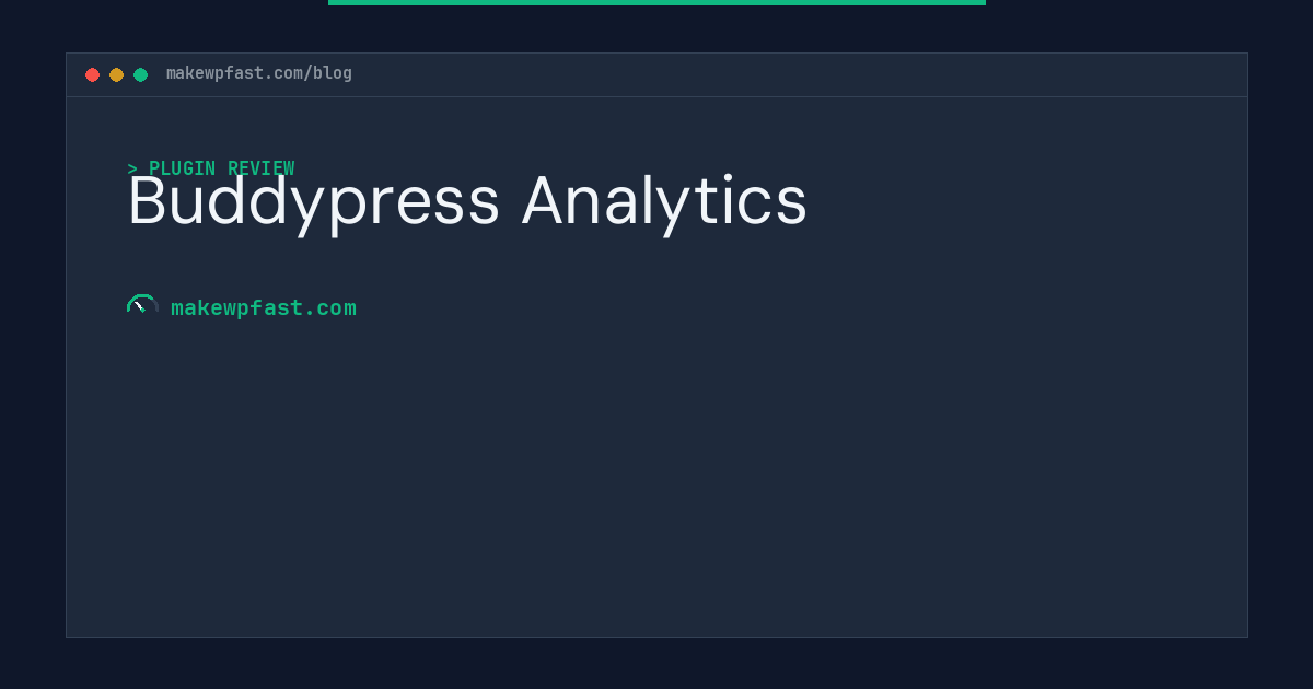 Buddypress Analytics - MakeWPFast