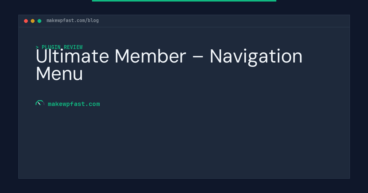 Ultimate Member – Navigation Menu - MakeWPFast