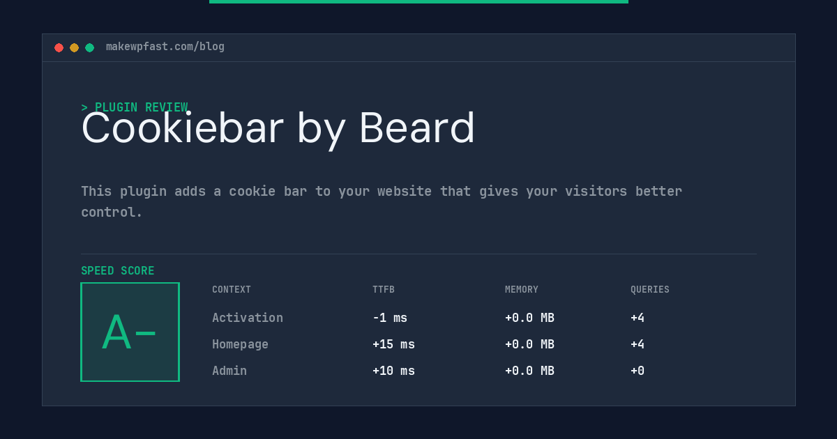 Cookiebar by Beard - MakeWPFast