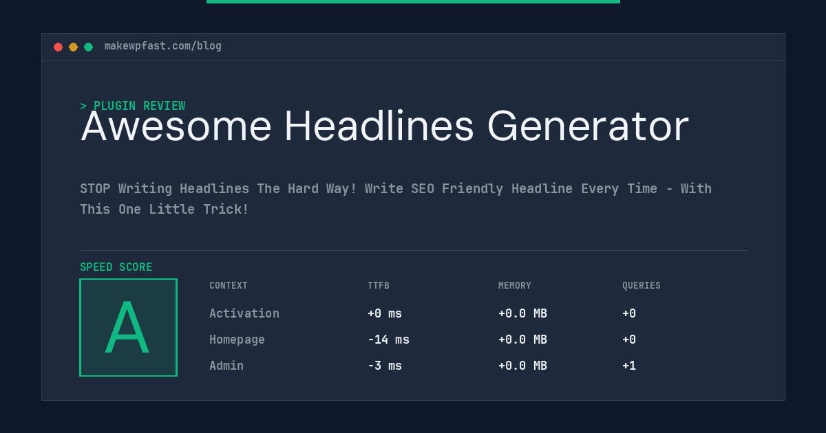 Awesome Headlines Generator - MakeWPFast