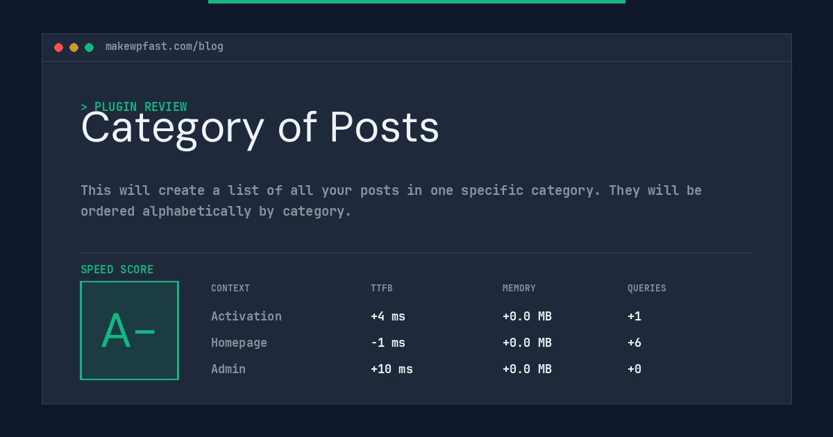 Category of Posts - MakeWPFast