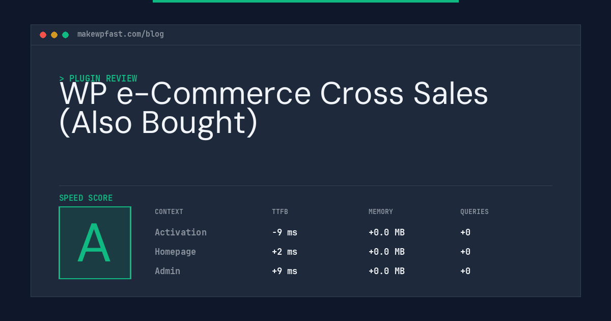 WP e-Commerce Cross Sales (Also Bought) - MakeWPFast
